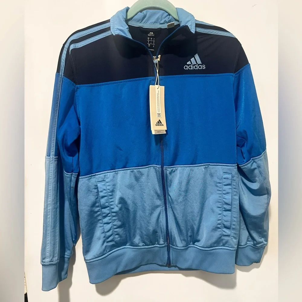 NWT Adidas Allday Blue Tricolor Track Jacket Size Small Men’s/Unisex - Picture 1 of 5